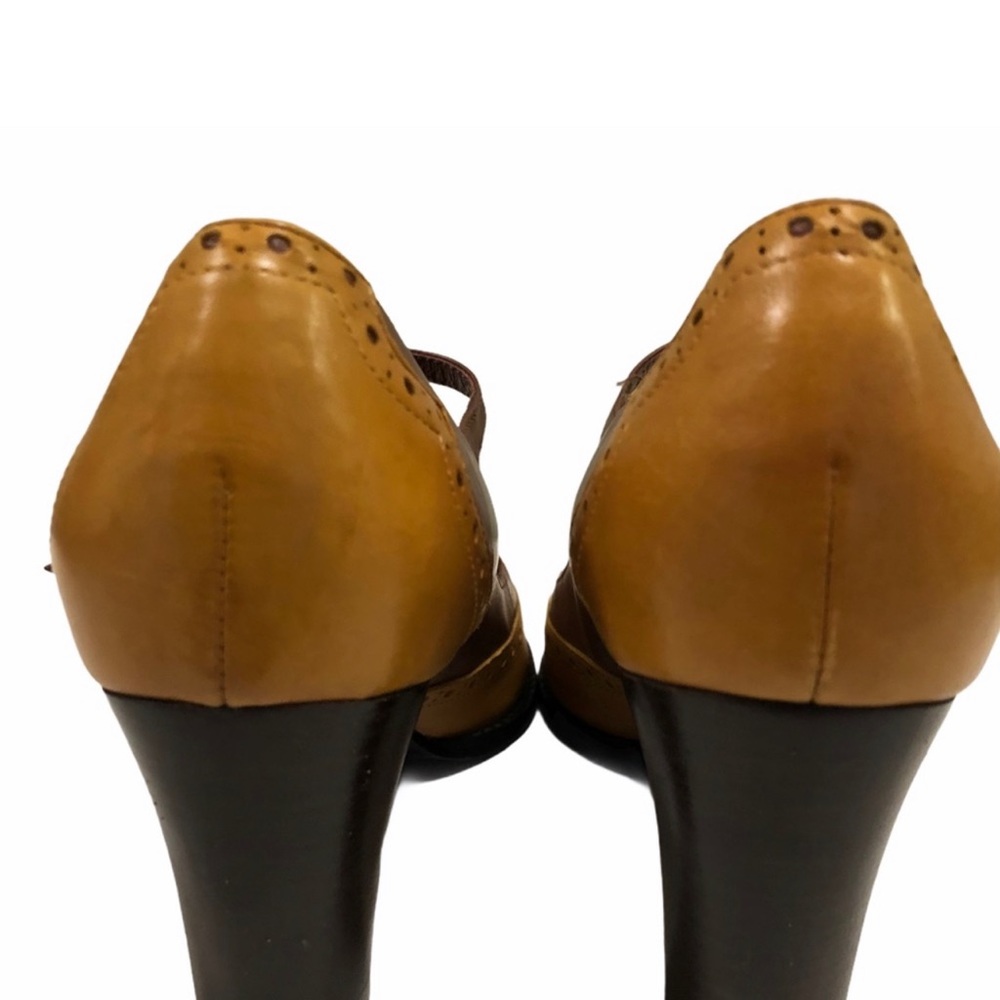 AEROSOLES Lapel Peep Toe Wingtip Pumps size 8.5 Mary Jane Style - Picture 3 of 9